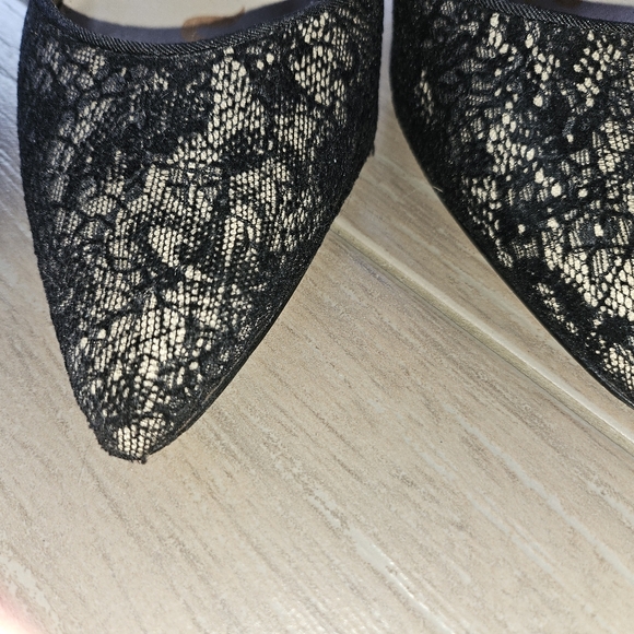 Sam Edelman Opal d'orsay Lace Suede Detail Pointed Toe Leather Heels 10 - Picture 3 of 8